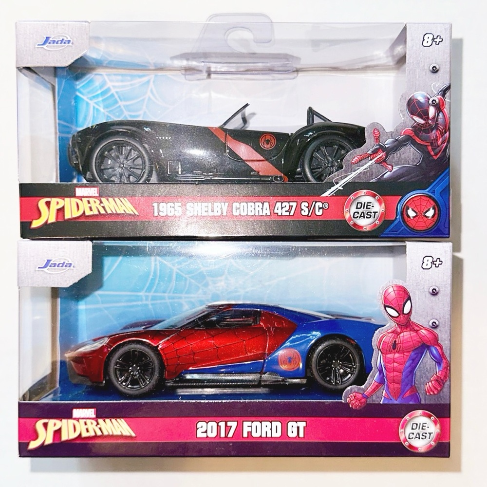 Jada Spider-man 1965 SHELBY COBRA 427 S/C and 2017 FORD GT Die-cast Cars Miles